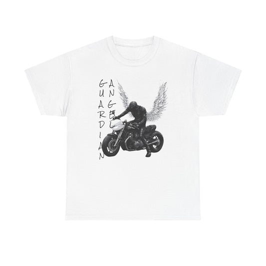 Guardian Angel Motorcycle Unisex Heavy Cotton Tee