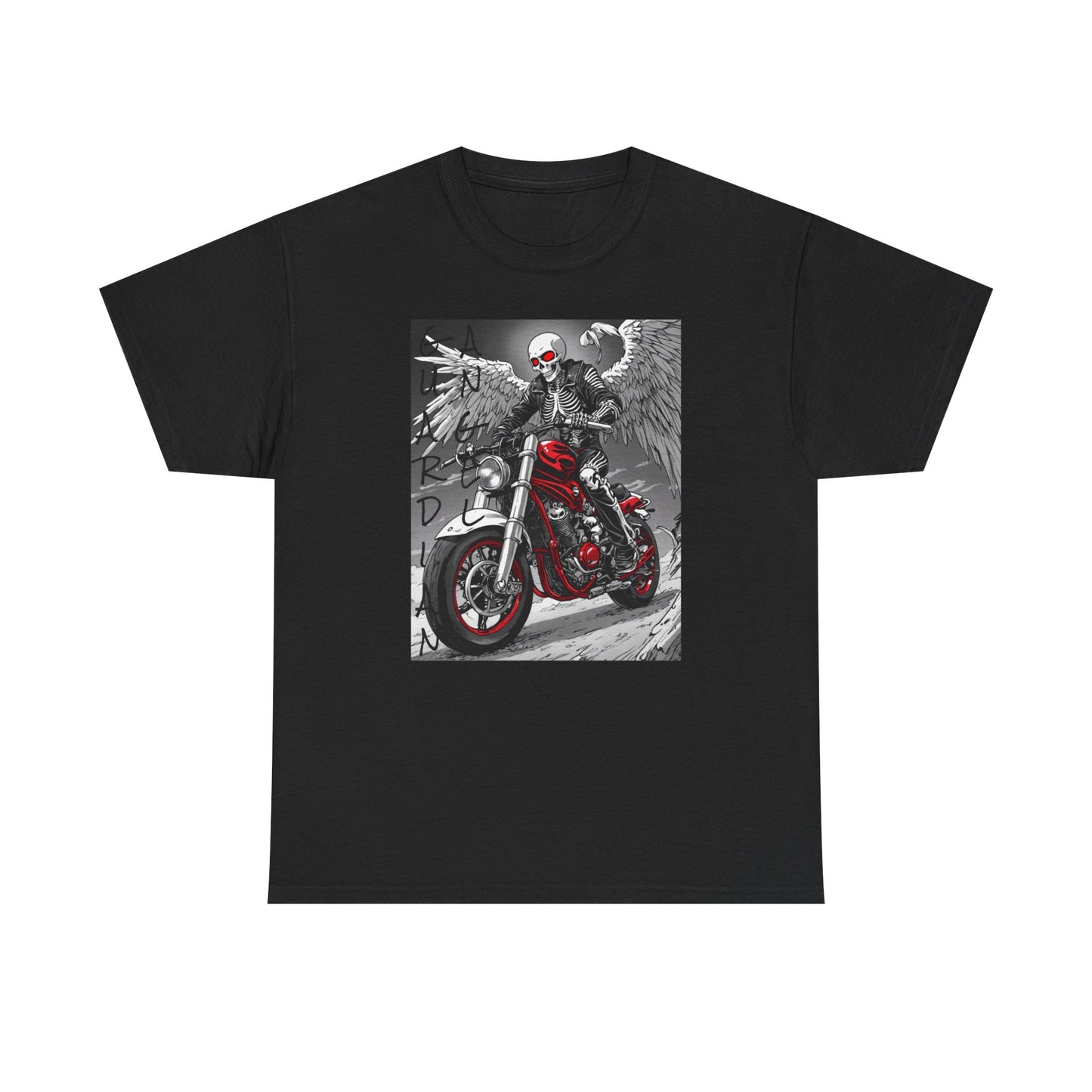 Skull Rider Unisex Heavy Cotton Tee - Edgy Motorcycle Graphic T-Shirt