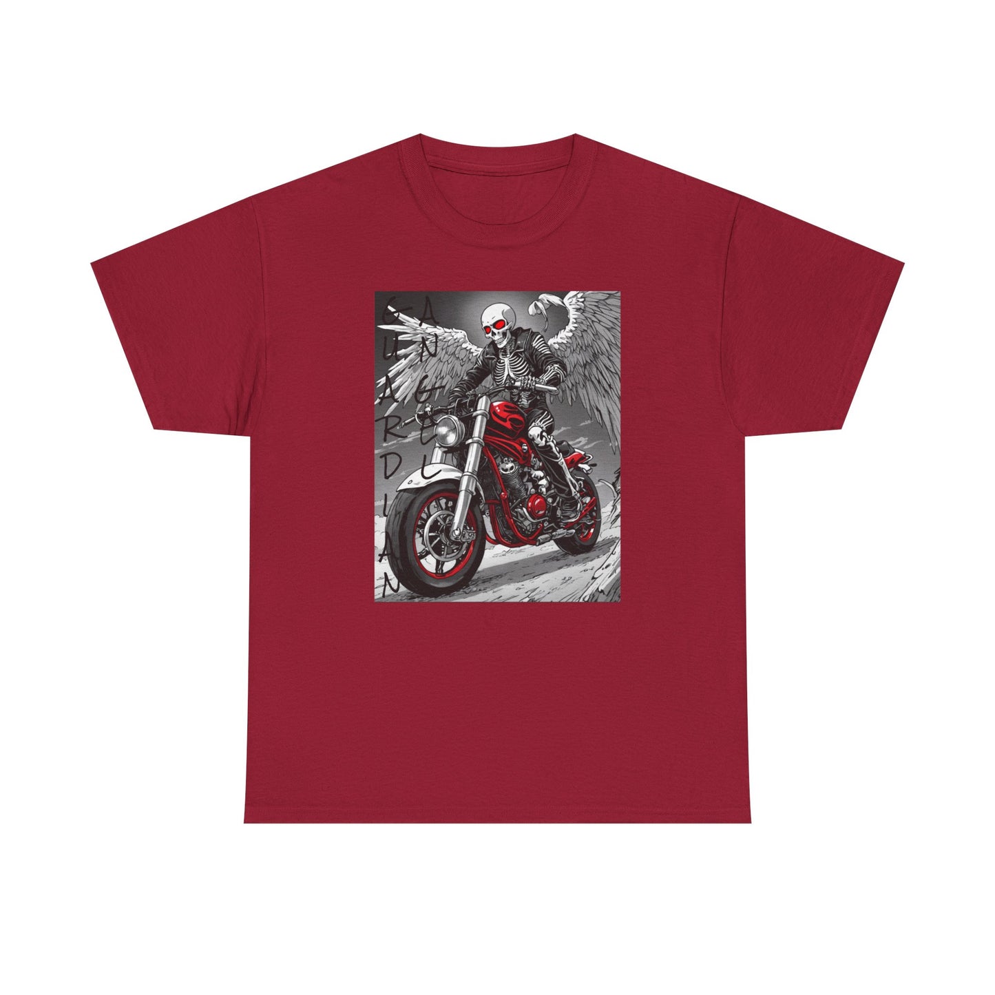 Skull Rider Unisex Heavy Cotton Tee - Edgy Motorcycle Graphic T-Shirt