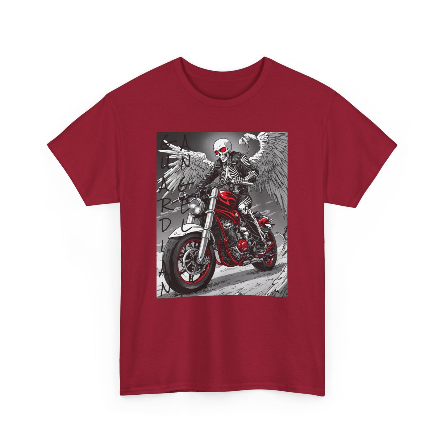Skull Rider Unisex Heavy Cotton Tee - Edgy Motorcycle Graphic T-Shirt